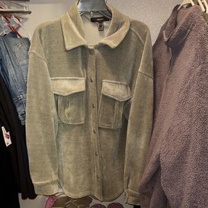 Forever 21 Olive Green Teddy Corduroy Jacket
